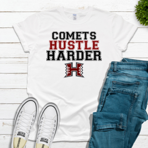 HHS "COMETS HUSTLE HARDER" SHORT SLEEVE TSHIRT