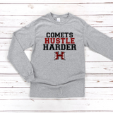 HHS "COMETS HUSTLE HARDER" LONG SLEEVE TSHIRT