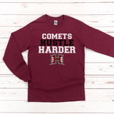 HHS "COMETS HUSTLE HARDER" LONG SLEEVE TSHIRT